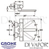 Grohe Eurosmart Cosmopolitan E Infra-Red Electronic Wall Basin Mixer Dimensions